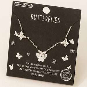 WHITE GOLD DIPPED BUTTERFLY NECKLACE