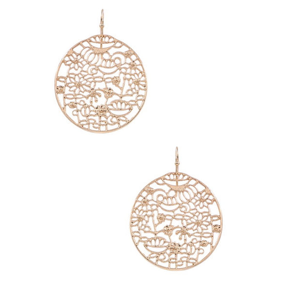 SYDNEE GOLD LASER CUT DROP EARRINGS