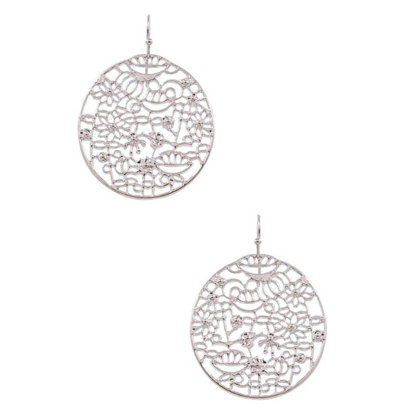 SYDNEE SILVER LASER CUT DROP EARRINGS