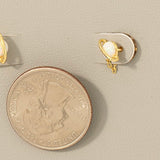 STERLING SILVER GOLD PLANET STUD EARRINGS