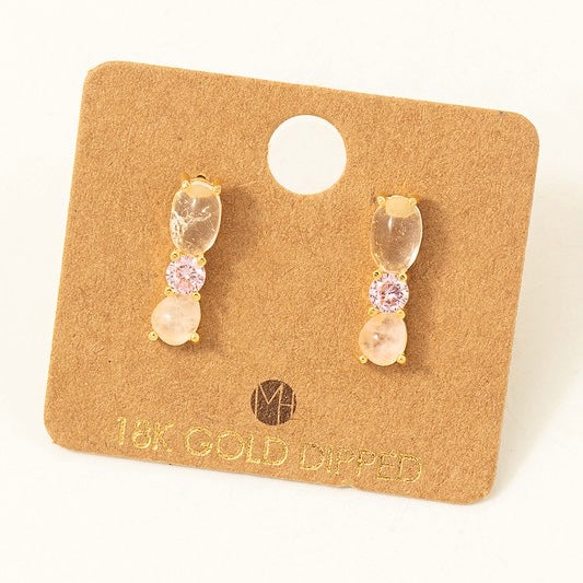 18K GOLD PINK STUD EARRINGS