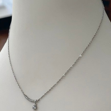 VALARY SILVER RHINESTONE NECKLACE