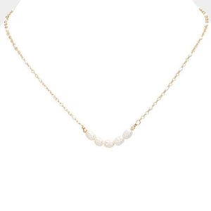 BELEN WHITE BEADED PEARL NECKLACE