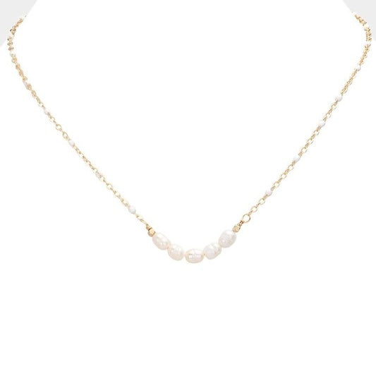 BELEN WHITE BEADED PEARL NECKLACE