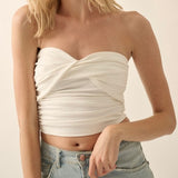 A LITTLE SOMETHING WHITE TWIST TUBE TOP