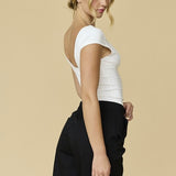 LIKE THAT WHITE V NECK TOP