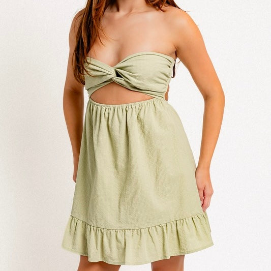 EVERMORE GREEN STRAPLESS MINI DRESS The Wild Clover Boutique EVERMORE GREEN STRAPLESS MINI DRESS The Wild Clover Boutique