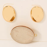GOLD DIPPED OVAL STUD EARRINGS