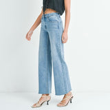 JUST USA MEDIUM WASH WIDE LEG DENIM JEANS