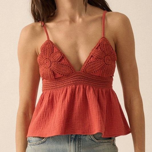 A LITTLE RUSTY CROCHET TANK TOP