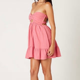 DOUBLE TAKE PINK STRAPLESS ROMPER