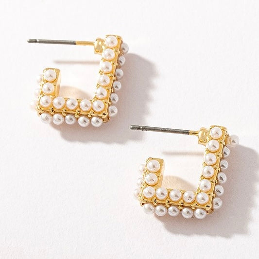 HILA SQUARE PEARL EARRINGS