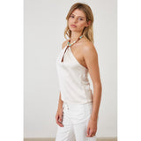 WRAPPED AROUND BEADED HALTER TOP