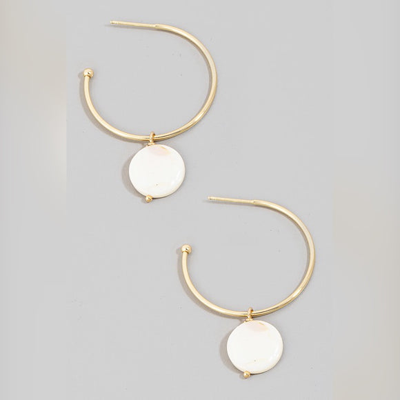 EMILEAH SHELL CHARM EARRINGS