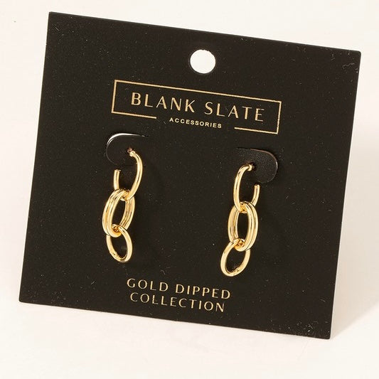 GOLD DIPPED CHAIN DROP EARRINGS