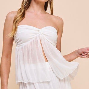 OPENING UP WHITE TUBE TOP