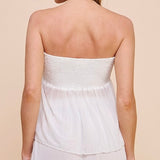 OPENING UP WHITE TUBE TOP