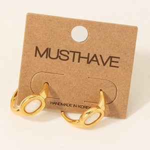 STELLA GOLD OPAL HOOP EARRINGS