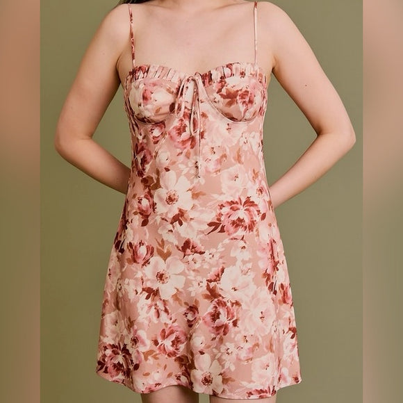 IN THE FIELDS FLORAL MINI DRESS