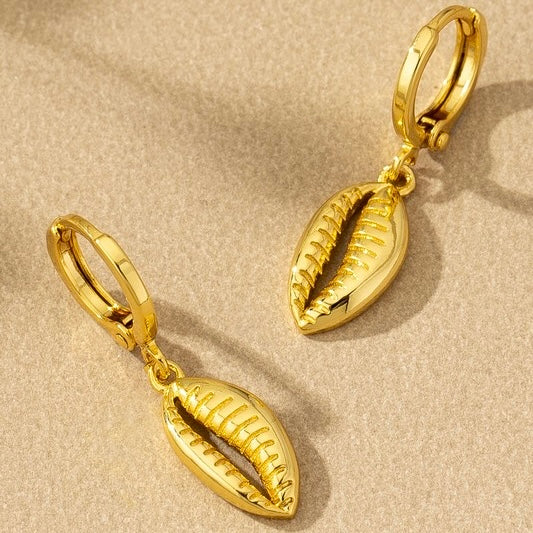 PUKA SHELL GOLD EARRINGS