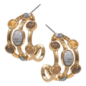 KENNEDY MULTI COLOR BUBBLE HOOP EARRINGS