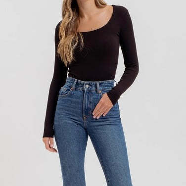 SLIP IT ON BLACK BODYSUIT