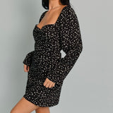 IVE BEEN SPOTTED LONG SLEEVE MINI DRESS