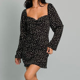IVE BEEN SPOTTED LONG SLEEVE MINI DRESS
