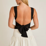 IN THE BACK BLACK BOW BODYSUIT