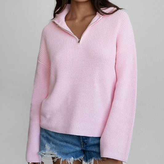DONT BURST MY BUBBLE QUARTER ZIP SWEATER