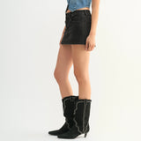 JUST USA BLACK DENIM MINI SKORT
