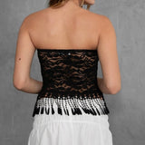 SAW RIGHT THROUGH IT TASSEL SCARF TOP