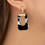 DAHLIA BLACK AND WHITE TORTOISE DROP EARRINGS