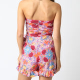 SECRET GARDENS FLORAL STRAPLESS ROMPER