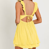 HIGHLIGHT OF MY LIFE RUFFLE MINI DRESS