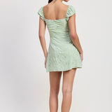 EVERMORE GREEN EYELET MINI DRESS