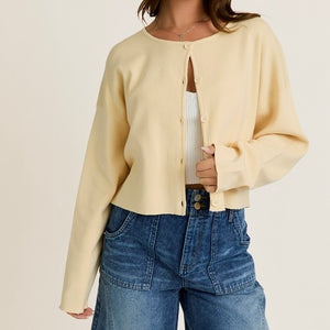 SUNNY DAYS AHEAD YELLOW KNIT CARDIGAN