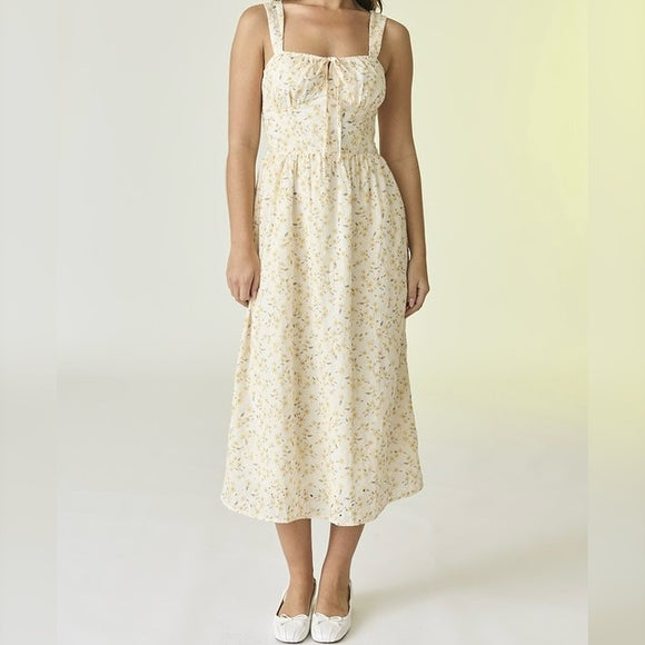 LOVE YOU MOST YELLOW FLORAL EYELET MIDI DRESS The Wild Clover Boutique LOVE YOU MOST YELLOW FLORAL EYELET MIDI DRESS The Wild Clover Boutique