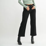 JUST USA BLACK SLIM WIDE LEG DENIM JEANS
