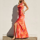 BURN FOR YOU CUT OUT FLORAL MAXI DRESS