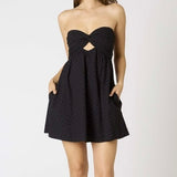 SOUL SEEKER BLACK EYELET STRAPLESS DRESS