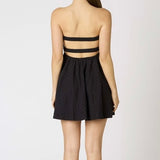 SOUL SEEKER BLACK EYELET STRAPLESS DRESS