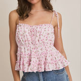 NOTHING BUT LOVE PINK FLORAL TANK TOP