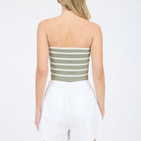 NEED IT GREEN STRIPED TUBE TOP