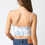 NO STRINGS ATTACHED FLORAL CORSET TOP