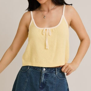 JUST GO WITH IT YELLOW KNIT TANK TOP