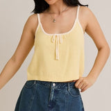 JUST GO WITH IT YELLOW KNIT TANK TOP