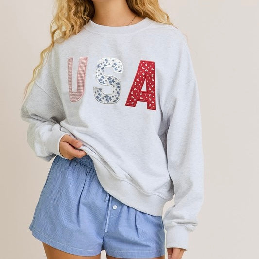 USA PATCHWORK SWEATSHIRT