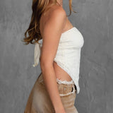 WILDEST DREAMS CREAM LACE SCARF TOP