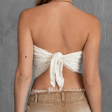 WILDEST DREAMS CREAM LACE SCARF TOP
